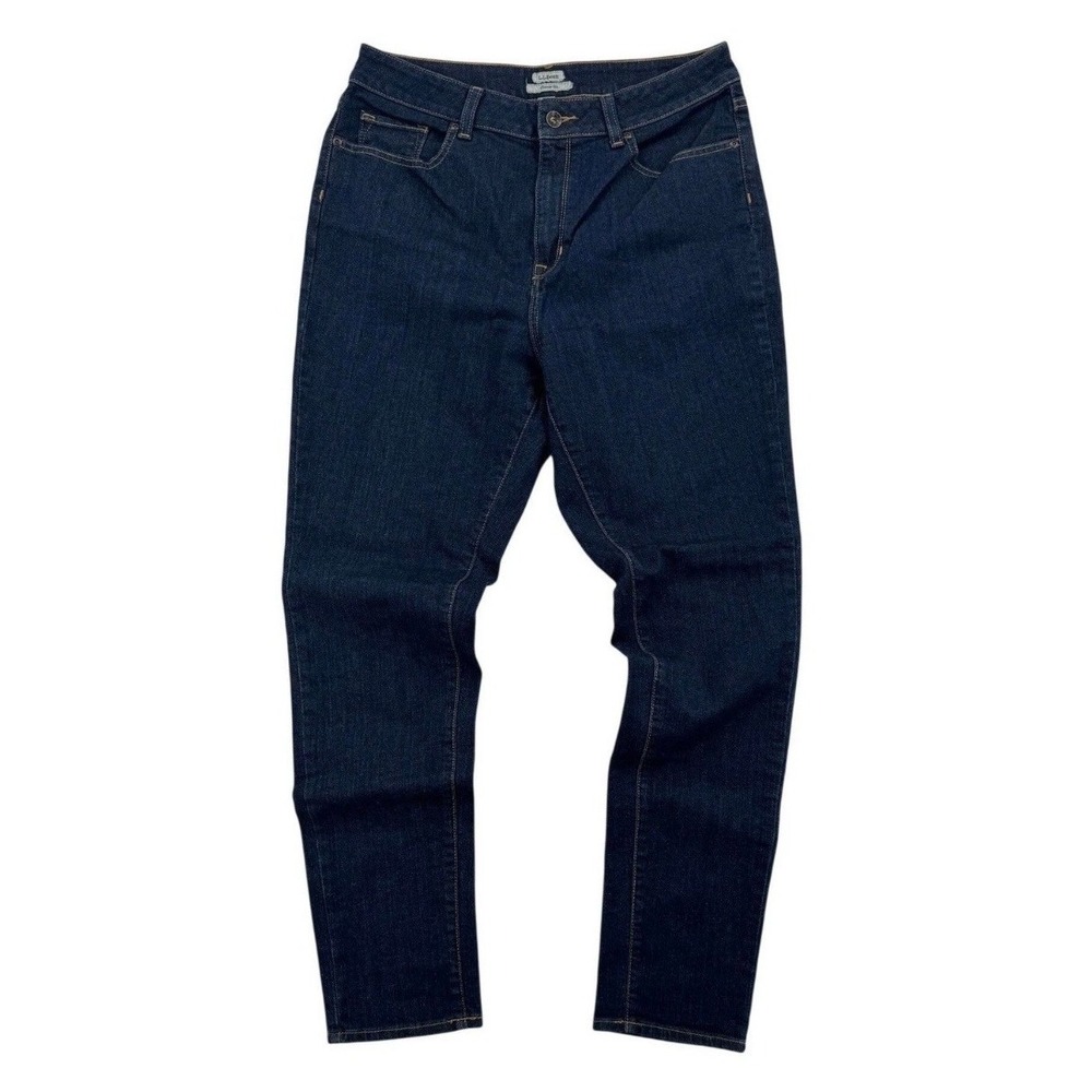 LL Bean Classic Fit Jeans Womens 12 Regular Dark Wash Indigo Excellent Stretch